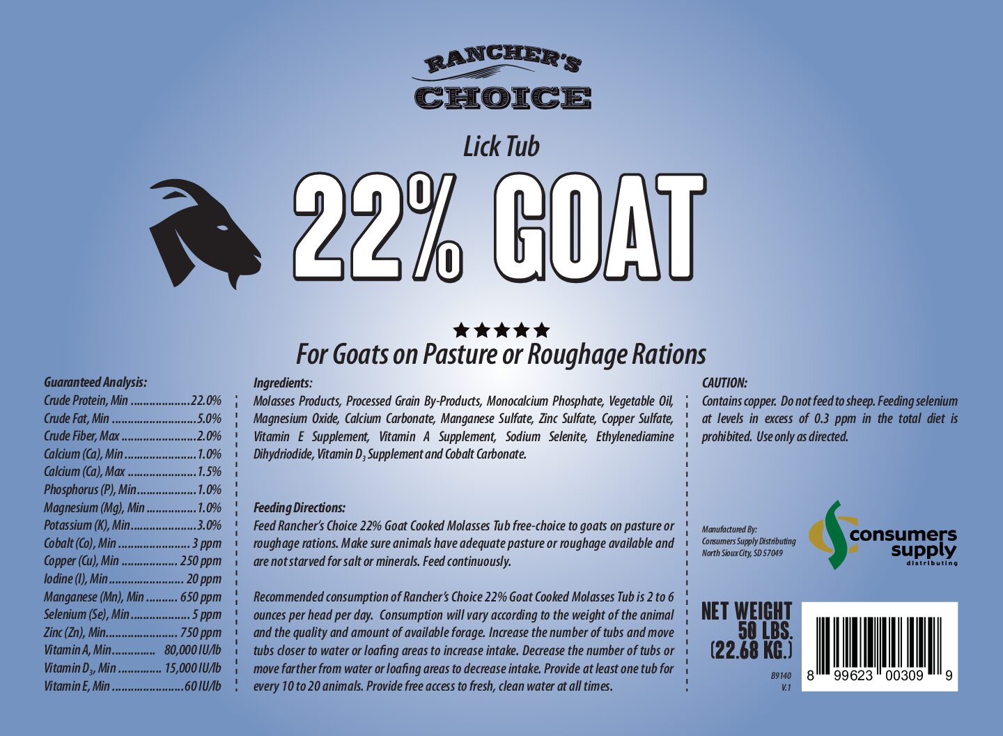 Ranchers Choice 22% Goat Tub 25# - Image 2